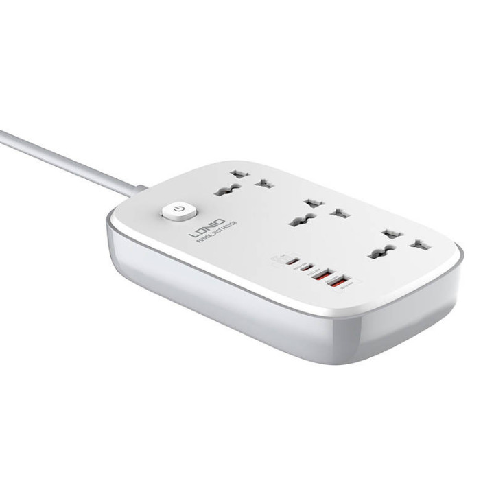 Удлинитель GaN LDNIO SC3416 EU 65W белый + вилка EU