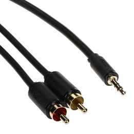 UNITEK C19022BK03 2 x RCA / 3.5 mm Jack TRS Audio Cable 3 m