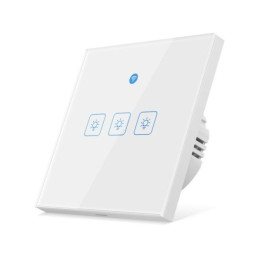 Woolley 3-Gang Smart WiFi eWeLink Wand-Touch-Schalter mit integriertem Radar-Bewegungssensor (weiß)