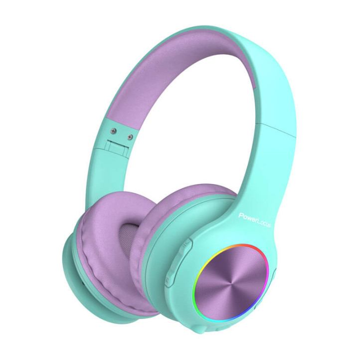 Écouteurs sans fil pour enfants PowerLocus PLED (bleu et violet)