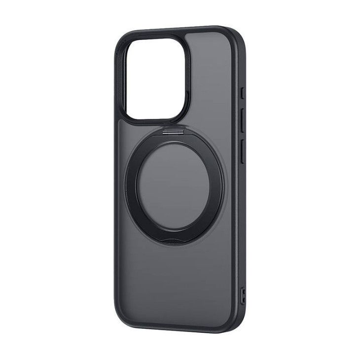 Custodia per telefono Baseus SkyRing Magnetic con supporto per IP 13 Pro + vetro temperato e kit di pulizia (nero)