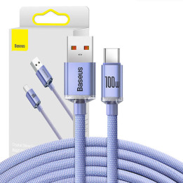 Cavo Baseus Crystal Shine da USB a USB-C, 100 W, 2 m (viola)