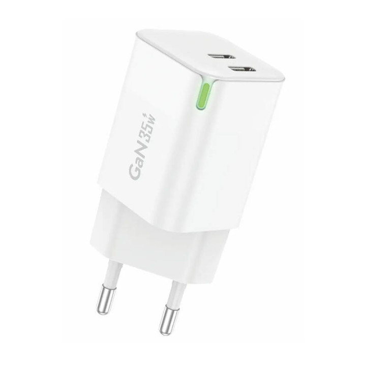 Caricatore da muro Foneng GaN 35W 2x USB-C 2.4A (bianco)