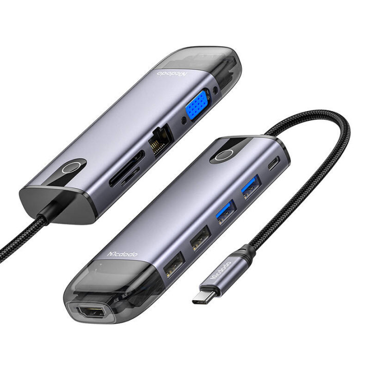 Mcdodo HU-7740 6w1 Концентратор USB-C (USB-C, HDMI, USB3.0*2, SD, TF)