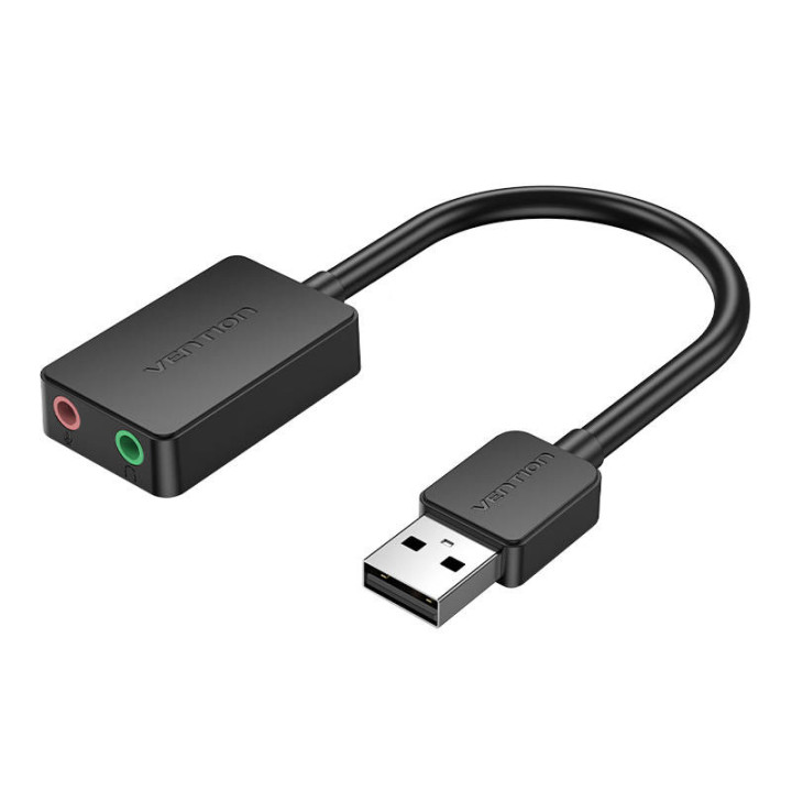 Zewnętrzna karta dźwiękowa USB 2.0 TRS Vention CDYB0 2-portowa 0,15m
