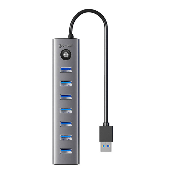 Адаптер-концентратор Orico CL7U USB-C — 7x USB 3.0 (серый)
