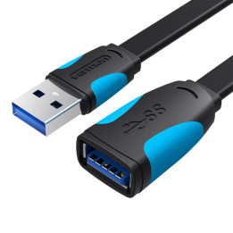 Płaski przedłużacz USB 3.0 Vention VAS-A13-B100 1m Czarny