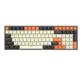 Mechanische Tastatur Royal Kludge RK100 RGB, brauner Schalter (schwarz-orange)