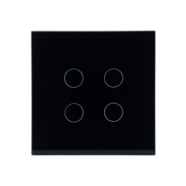 SmartWise T4 EU 4C UNI (R3), schwarz, 4-Gang, WiFi+RF intelligenter Lichtschalter (funktioniert mit einem einzelnen stromführend