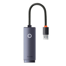 Karta sieciowa Baseus Lite Series USB na RJ45, 1000Mbps (szara)