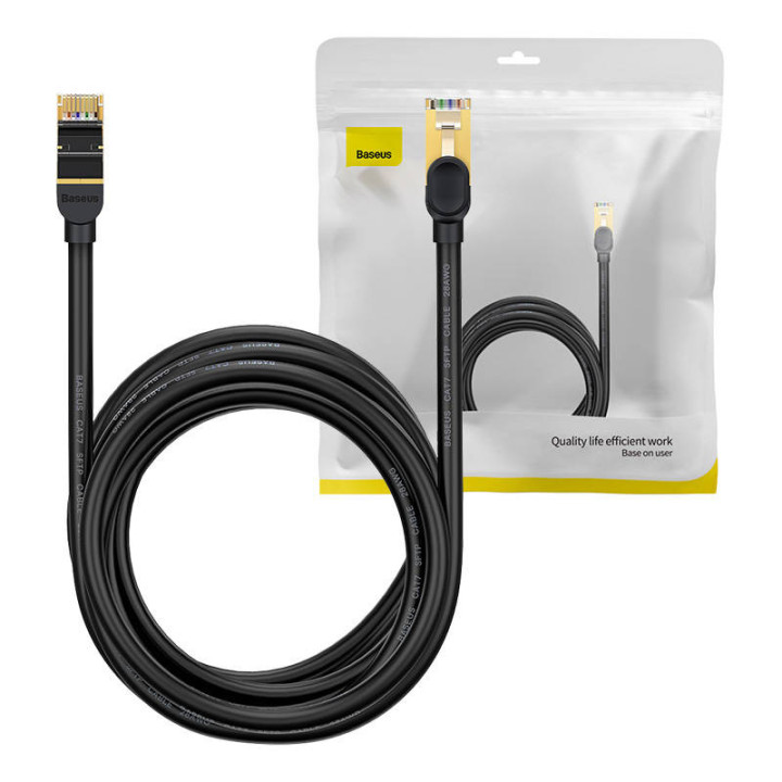 Kabel sieciowy Baseus Ethernet RJ45, 10Gbps, 8m (czarny)
