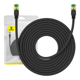 Kabel sieciowy w oplocie kat.8 Baseus Ethernet RJ45, 40Gbps, 10m (czarny)