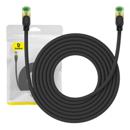 Kabel sieciowy w oplocie kat.8 Baseus Ethernet RJ45, 40Gbps, 5m (czarny)