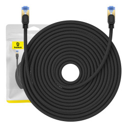 Kabel sieciowy w oplocie kat.7 Baseus Ethernet RJ45, 10Gbps, 25m (czarny)