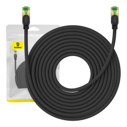 Kabel sieciowy w oplocie kat.8 Baseus Ethernet RJ45, 40Gbps, 15m (czarny)