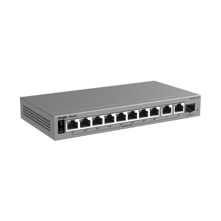 SWITCH POE RG-ES211GS-P 8 PRIEVAD® + 2X UPLINK + 1X SFP REYEE