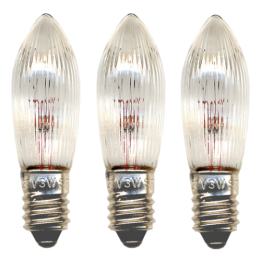 Replacement bulbs E10 for electric Christmas lights 3W 34V 3 pc.