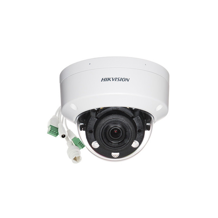 Cámara IP domo para exteriores Hikvision DS-2CD2763G2-LIZS2U (2,8-12 mm) 6MP AcuSense con zoom motorizado y luz híbrida intelige