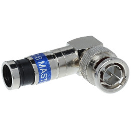 BNC-WK/ZAC-RG6 Compression Right Angle BNC Connector for RG6 Coaxial Cable