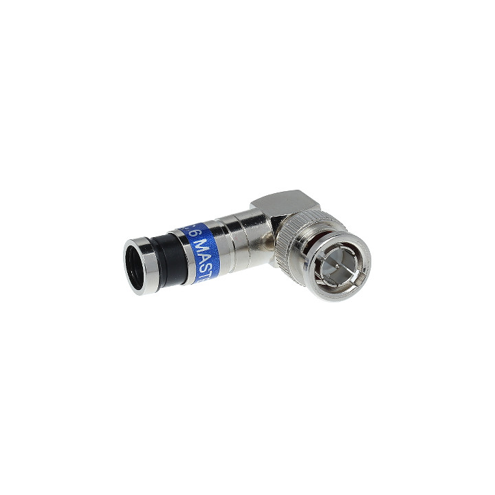BNC-WK/ZAC-RG6 Compression Right Angle BNC Connector for RG6 Coaxial Cable