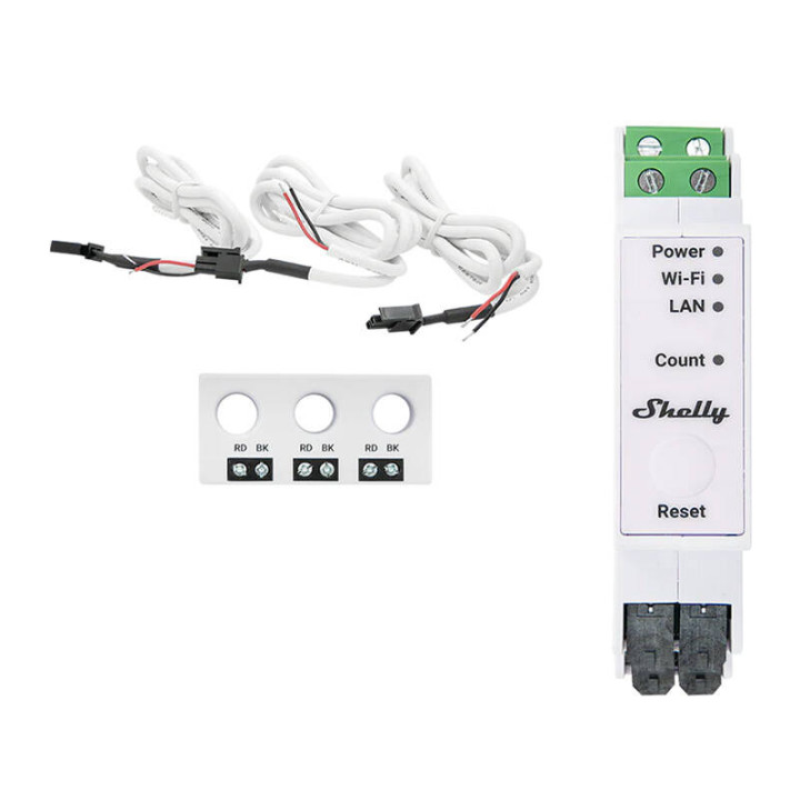 Shelly Pro 3EM-3CT63 Wi-Fi 3-Phase Energy Meter with CT Clamps