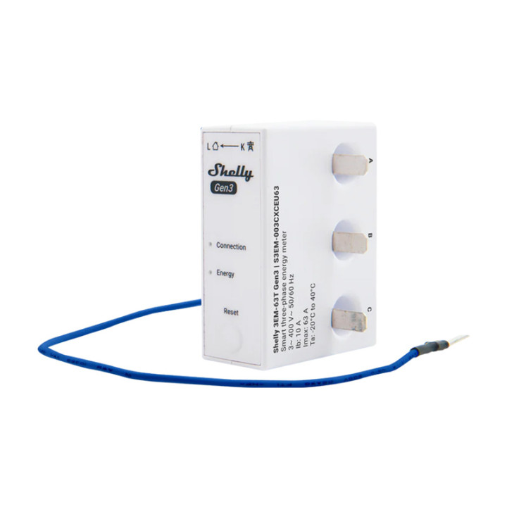 Shelly 3EM-63T Gen3 3-Phase WiFi Energy Meter (DIN Rail)