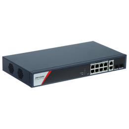 Hikvision DS-3E1512HP-SI-8P2T2F Switch PoE Hi-PoE VLAN 8xPoE 2xRJ45 2xSFP 130W 6kV
