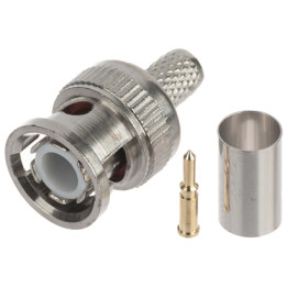 BNC-W75/ZAC-RG59*P100 Crimp BNC Connector for RG59 Cable, 75 Ohm, Pack of 100