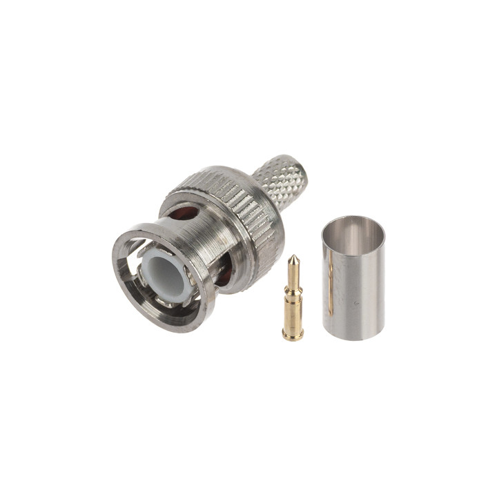 BNC-W75/ZAC-RG59*P100 Crimp BNC Connector for RG59 Cable, 75 Ohm, Pack of 100