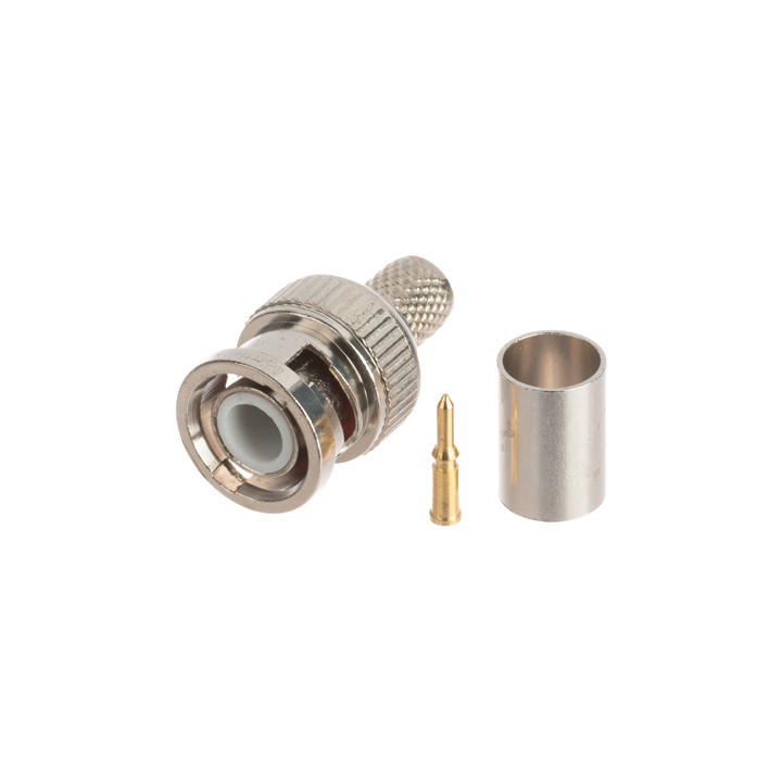 BNC Crimp Connector for RG6 Cable - BNC-W/ZAC-RG6*P100 (100 pcs)