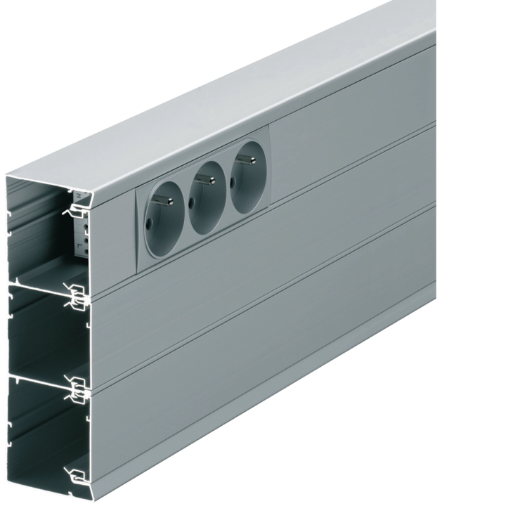 Hager GBA501611ALU Aluminium Cable Trunking Base 50x16mm Anodised