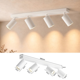 Immax PUNTO-4 ceiling wall spot light linear 4 heads GU10, white