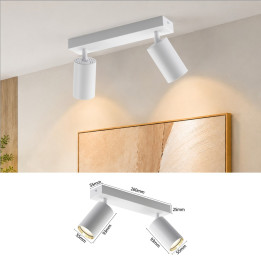 Immax PUNTO-2 ceiling wall spot light 2 heads GU10 white