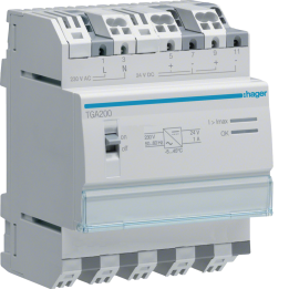 Hager TGA200 DIN-Rail Power Supply 24V DC 1A