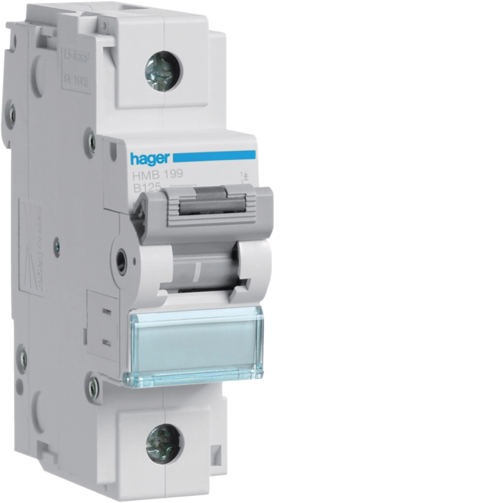 Hager HMB199 MCB 1P B-Curve 125A 15kA