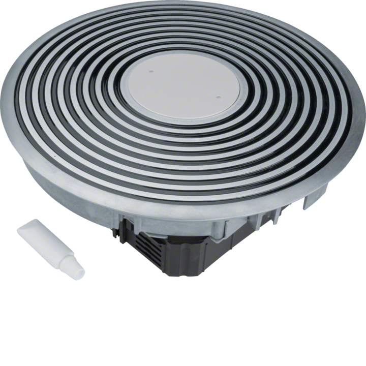 Hager VANR12009005 Floor Box, Aluminium, Grey, Wet Location Cover