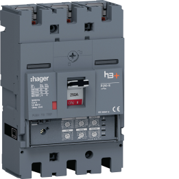 Hager HET250JR h3+ P250 MCCB 3P 250A 70kA LSI