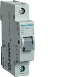 Hager MBS106 Miniature Circuit Breaker 1P B-Curve 6A 6kA