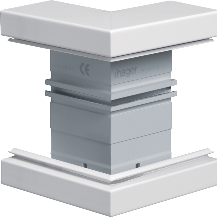 Hager BRA651703B9016 External Corner for Cable Trunking 68x170mm Lid 120mm White