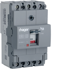 Hager HDA025L Moulded Case Circuit Breaker h3 x160, 3P 25A, 18kA